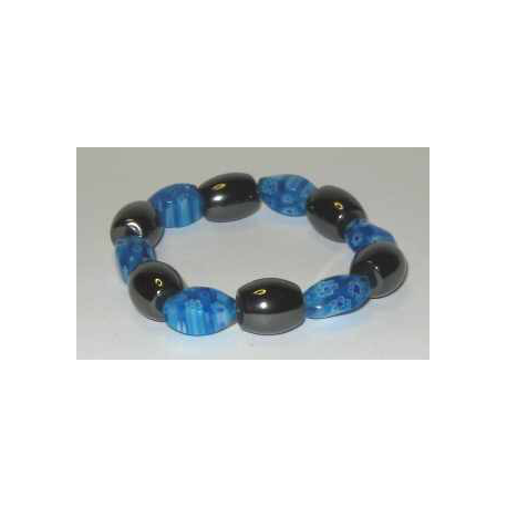 Magnetterapi armbånd med blå perler