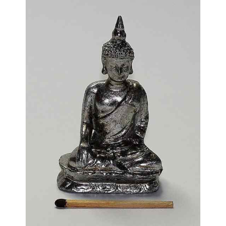 Buddha 07,5 cm. Sølvfarvet c