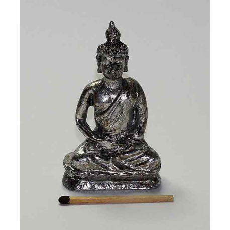 Sølvfarvet Buddha 07,5 cm. a.